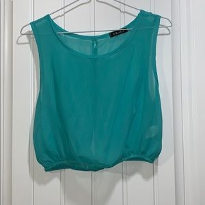 Sheer open back crop top